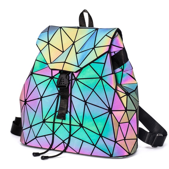 Handbags - Holographic Backpack  Reflective Luminous NEW .